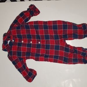 Gymboree boys 6-12m plaid one piece pant outfit